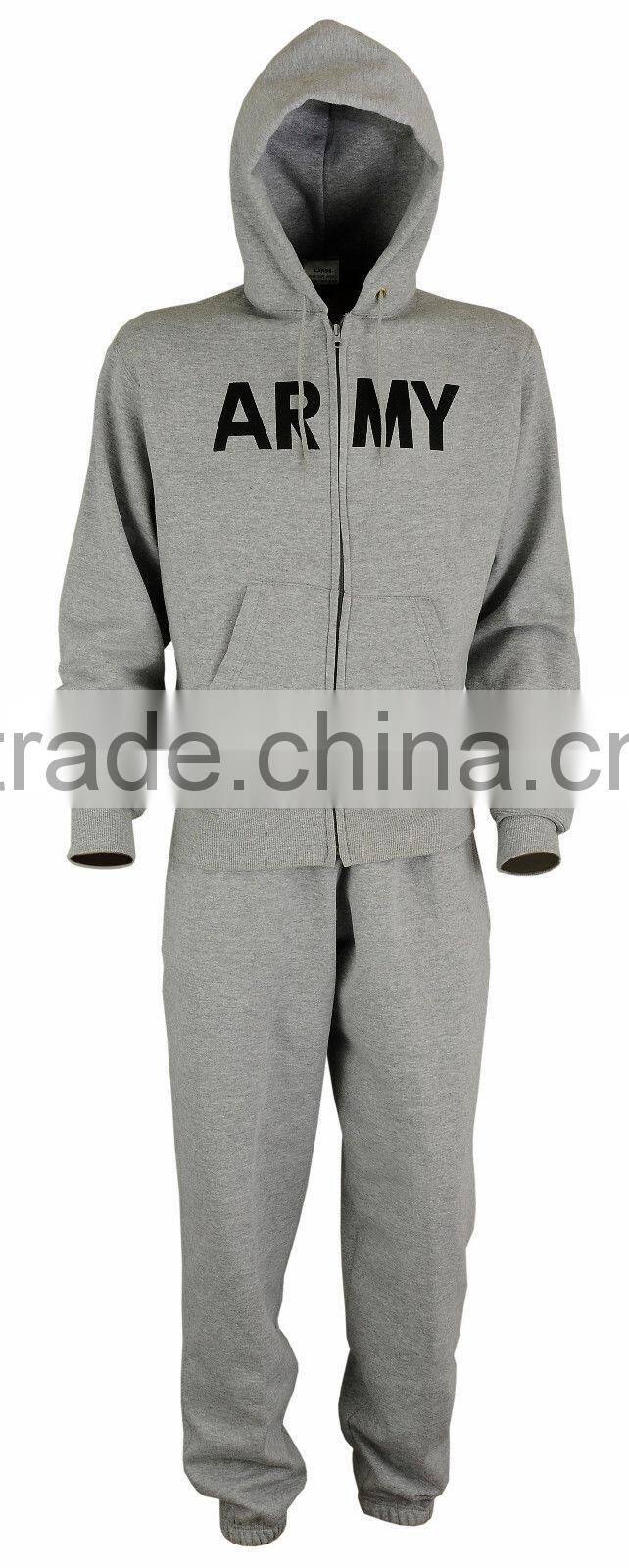 2 PCS SET ARMY SWEATSUIT PHYSICAL TRAINING HOODED SWEATSHIRT & SWEATPANTS