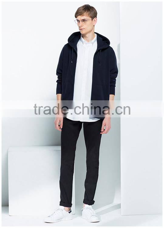 95/5 Cotton/Spandex Enzyme Wash YKK Zipper Hood Wholesale Plain Hoodies Men