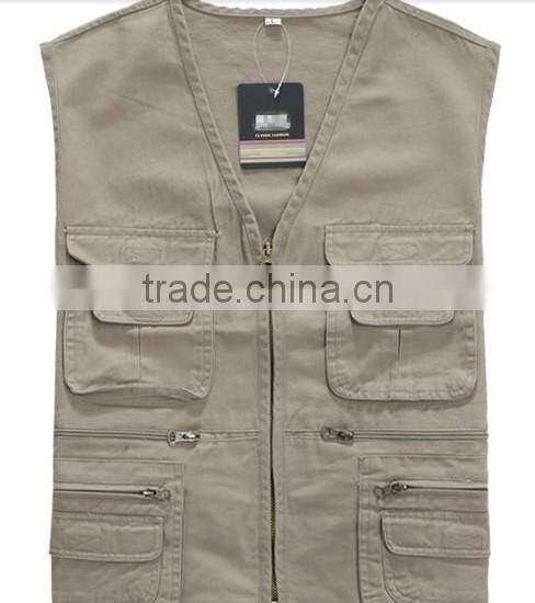 New 2017 Man Clothes Quick Drying Multiple Pockets Hunting and Fishing Vests for Men High Quality Casual Male Vest