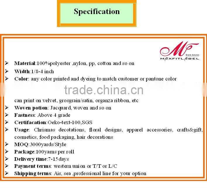 Custom high quality cheap Grosgrain Ribbon for gift decoration