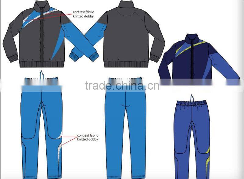 Factory OEM trainer polytricot suit Fashion Men's running sportswear