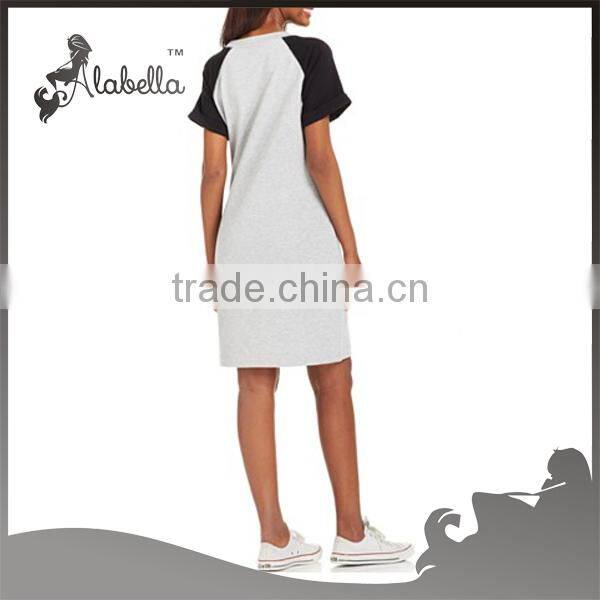 Loose women 2015 summer ladies T-shirt dress baseball wear sport dress