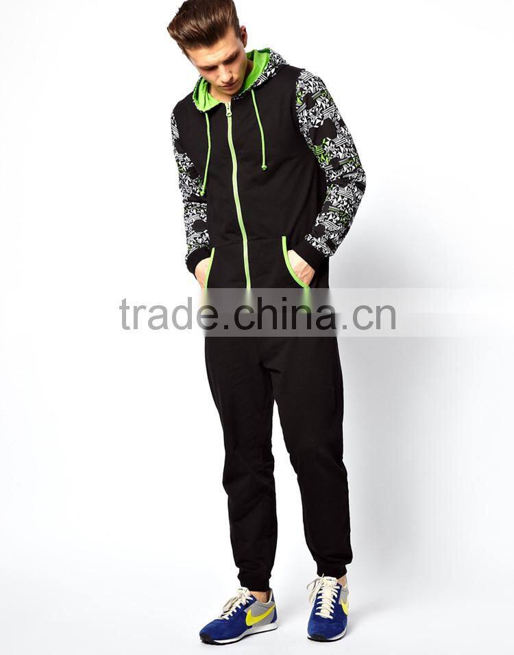 PA0042A print sleeve adult onesie jumpsuit pyjamas