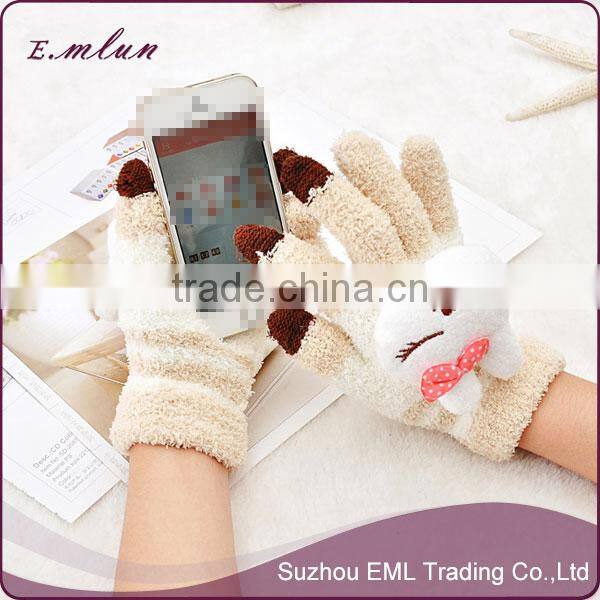 2016 Hot Sale Knitted Cute Cartoon Winter Finger Gloves