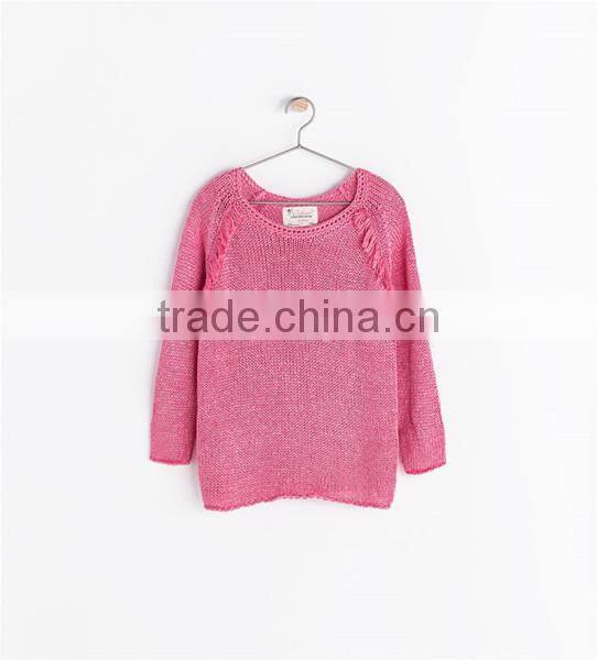 2014 Girl's lovely frills knitted pullover sweater
