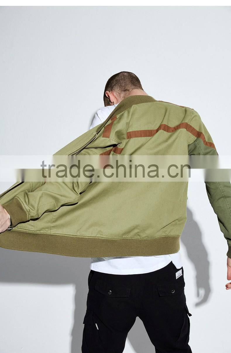 wholesale custom label pure cotton casual jacket for men slim fit cotton twill army jacket
