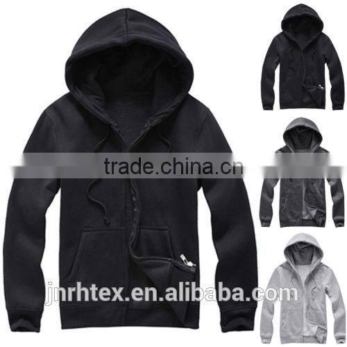 High quality plain sweatshirts,custom hooded zip up sweatshirts