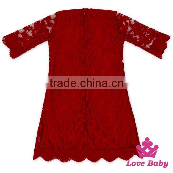 2017 New Design Children Clothing Lace Short Sleeve Ruffle Dress Baby Girl Party Dress Children Frocks Designs
