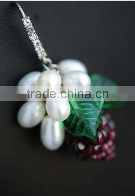 Unique Women Style Cascade Bead natural Pearl hook Earring Hanging pearl earrings pendant for women