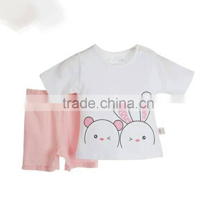 Wholesale Cotton New Spring And Autumn Kids Clothing Set Rabbit Top And Baby Pants For Infant