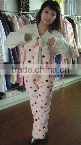 girls' 100% polyester coral fleece bathrobe