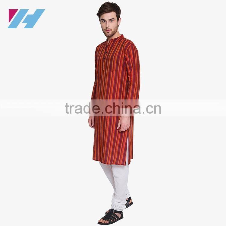 Men's Clothing Long Sleeve Knee Length Kurta Designs
