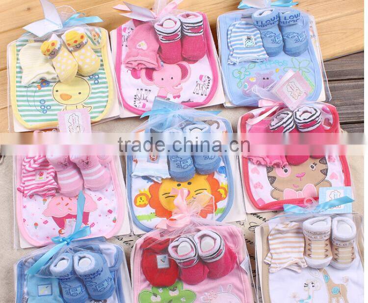 newborn baby gift set for baby socks baby gloves,baby bibs