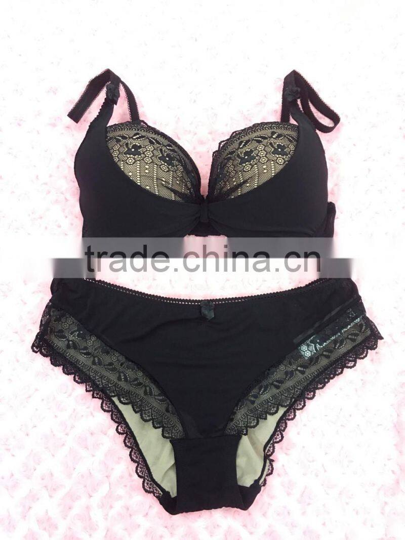 Women fashion design fancy lace sexy bra and panty set