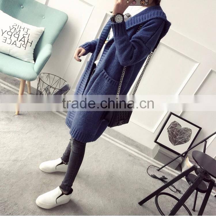 Hooded cardigan sweater coat Korean female and 2017 new spring all-match sweater