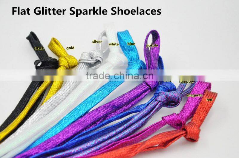 Custom Novelty Round Metallic Gold Bling Rainbow Glitter Shoelace~Fully Gloden Sneakers Laces~Retail Packaging~Amazon Supplier