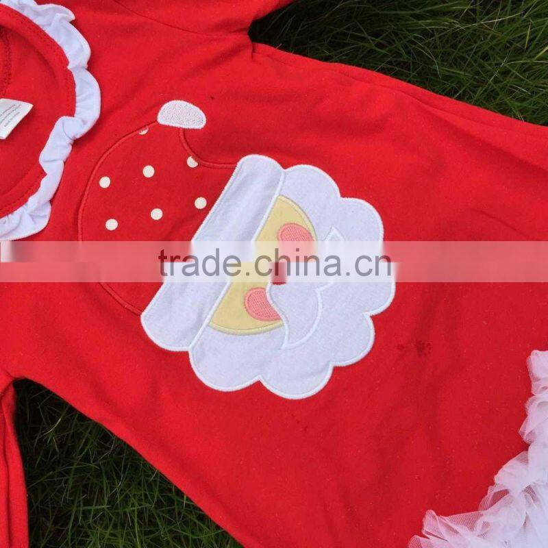 girls Christmas dress kids ruffle dress girls Christmas red dress girls long sleeve dress with necklace and headband