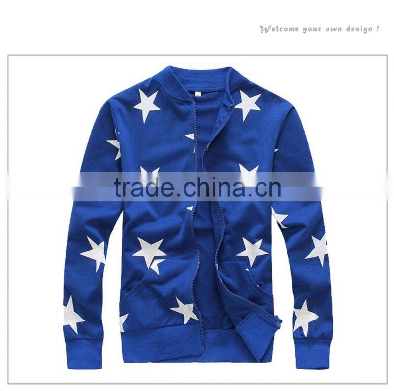 Long sleeve custom design jogging suit brushed cotton men winter jacket
