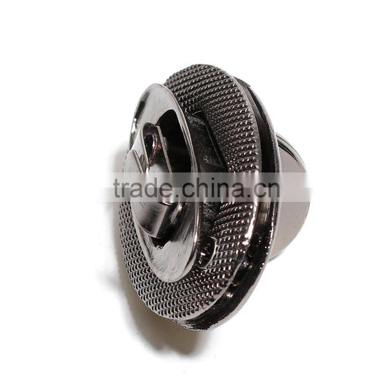 Zinc Based Alloy Purse Twist Turn Lock Gunmetal 46mm(1 6/8") x 30mm(1 1/8"), 1 Set