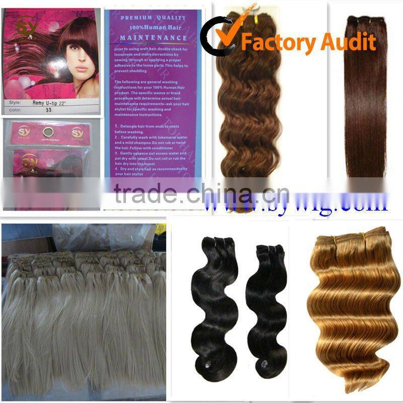 Chinese merchandise free sample human hair weave packaing, quality brazilian hair extension, blonde body wave human hair