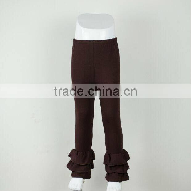 Wholesale Summer pants fashion style girls leggings Triple ruffle cotton pants baby ruffle pants for kids