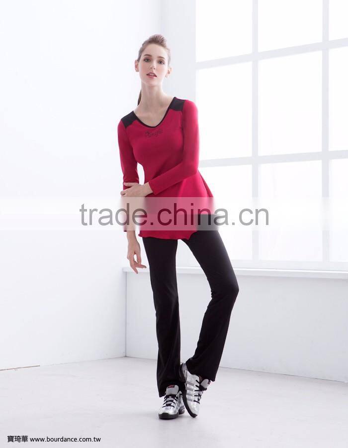 High quality fitness clothing women long sleeve tee