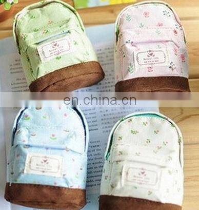 New Fashion Kawaii Fabric Canvas Mini Floral Backpack Women Girls Kids Cheap Coin Pouch Change Purses Clutch Bags