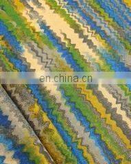 Blue/ Green Faso Waves Woolen Printed Fabric
