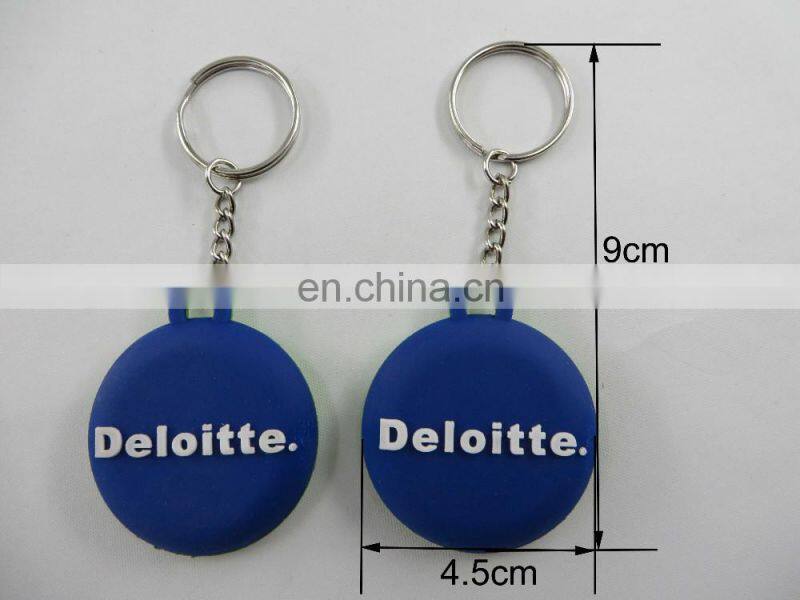 Custom double sides 3d embossed logo pvc keychains