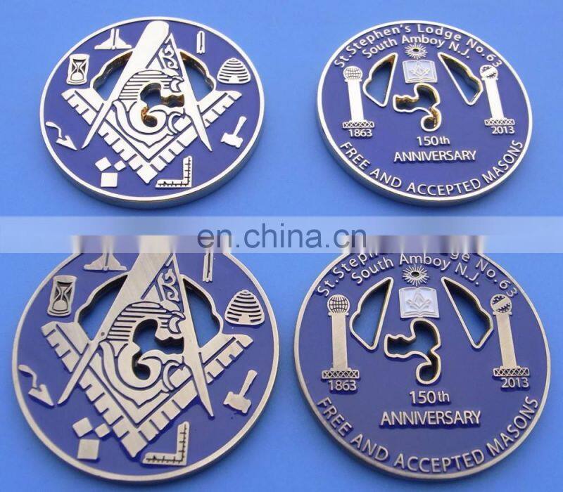 custom personalized souvenir silver plated metal challenge coin