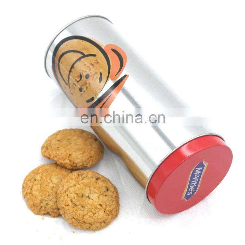 Food grade round cookie biscuit tin cans with lid wholesale