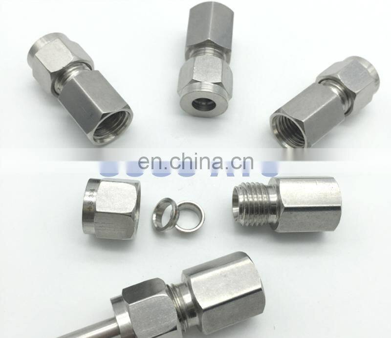 Quick coupler 1/2 female thread O.D 6 mm hard tube stainless steel pressure gauge straight compression fittings uk small tubing