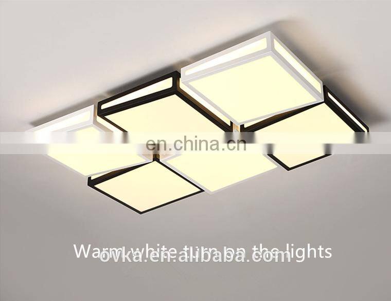 Creative LED ceiling lamp simple square living room lamp