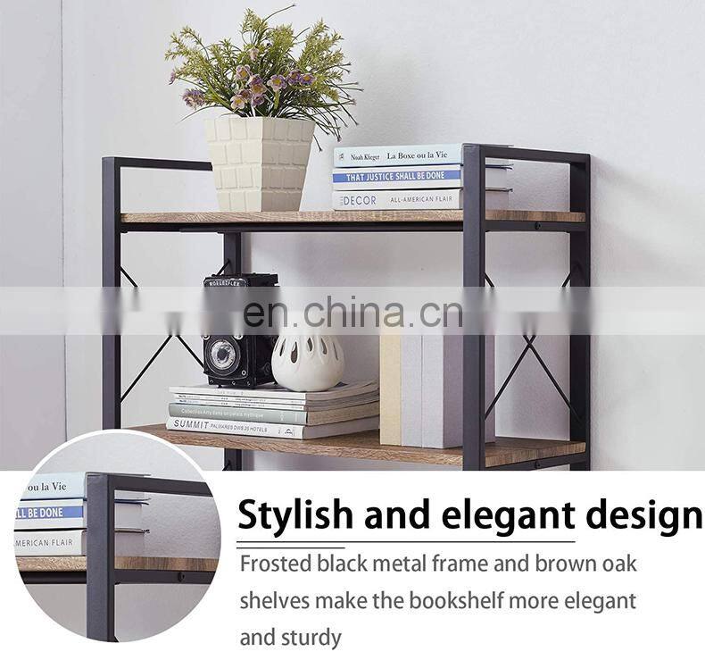 Industrial Bookshelf Vintage Bookcase and Bookshelves Rustic Wood and Metal Shelving Unit