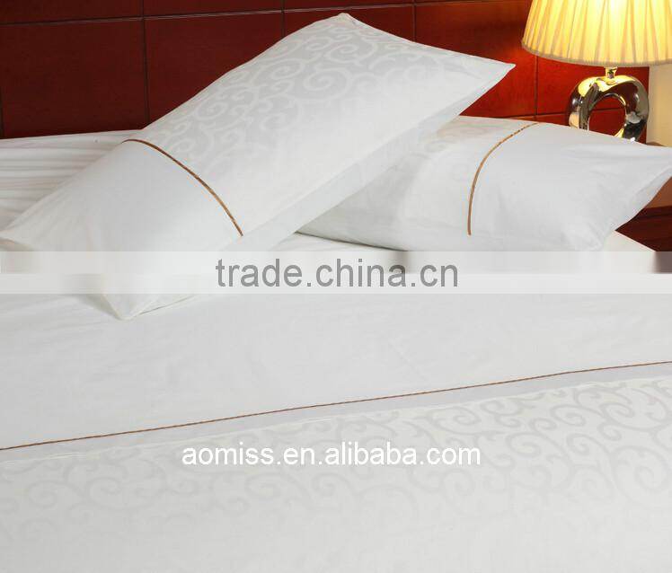 100% Egyption cotton plain white hotel bed sheets