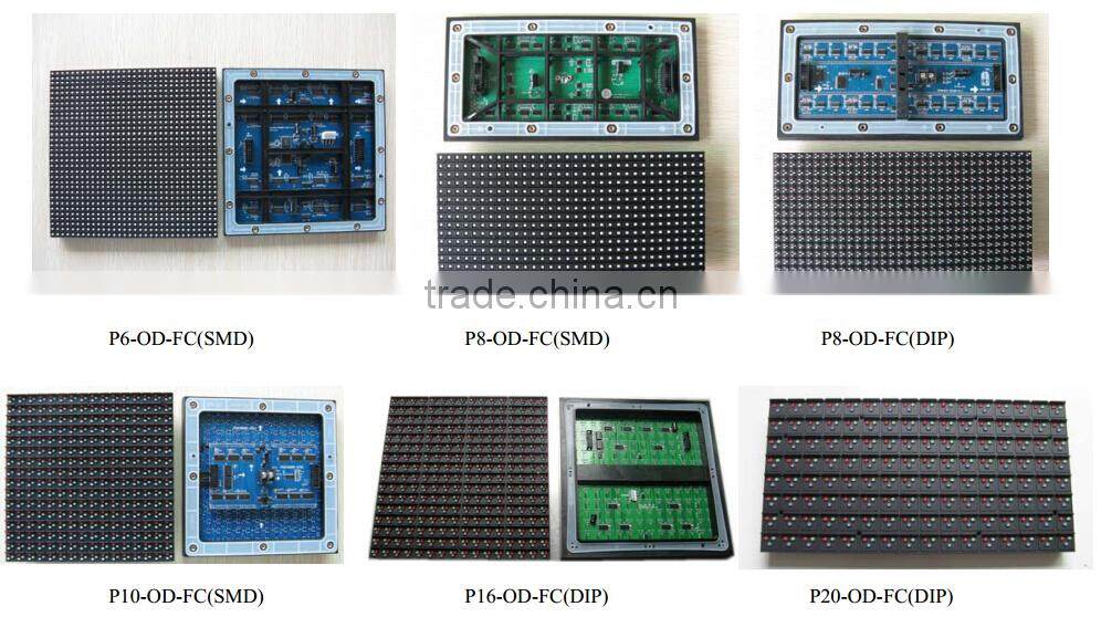 P6 P7.62 P8 P10 P16 P20 P25 P31.25 outdoor full color rgb 256*128mm SMD P8 led display module