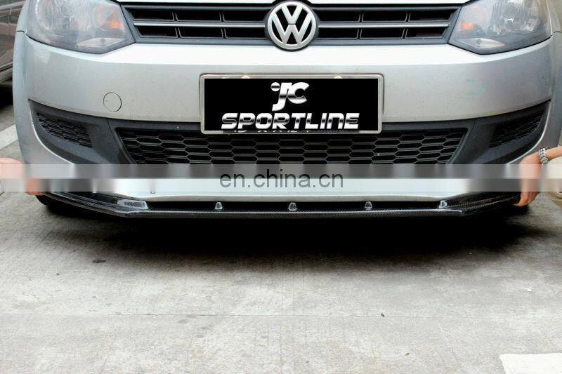 R Style Car Carbon Front Bumper Lip Spoiler for VW POLO 6 2011