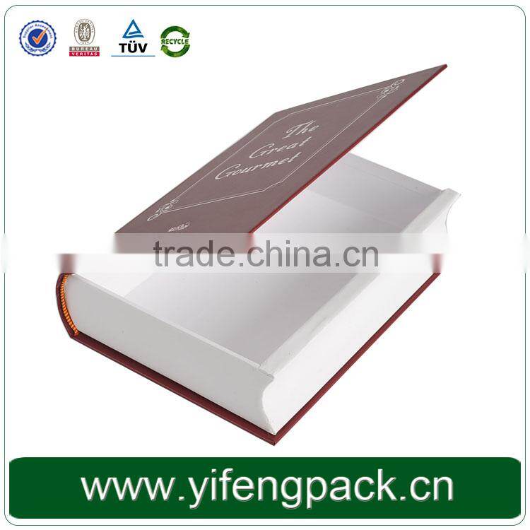 Magnetic closure cardboard book shaped decorative book boxes