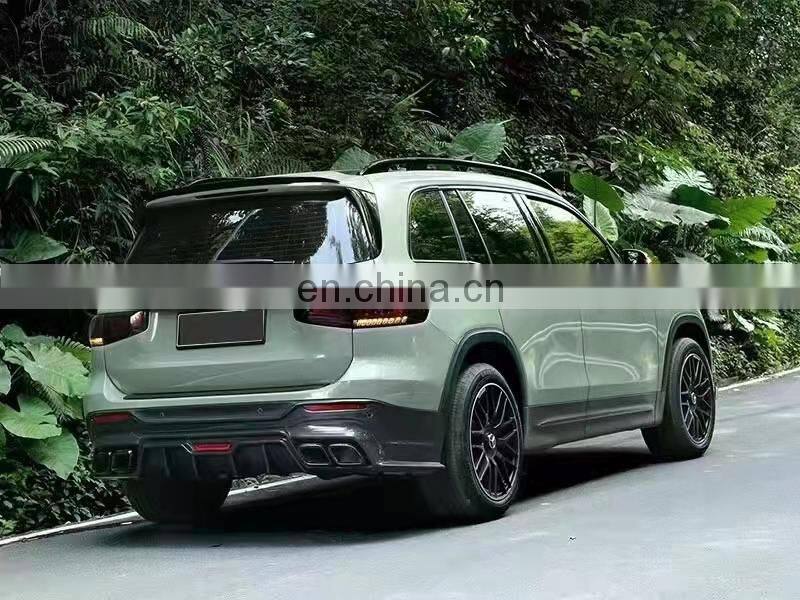 Runde Carbon Fiber For Mercedes-Benz GLB X247 Body Kit Front Lip Rear Lip Hood Cover Grille Exhaust Wind Knife Mirror Shell