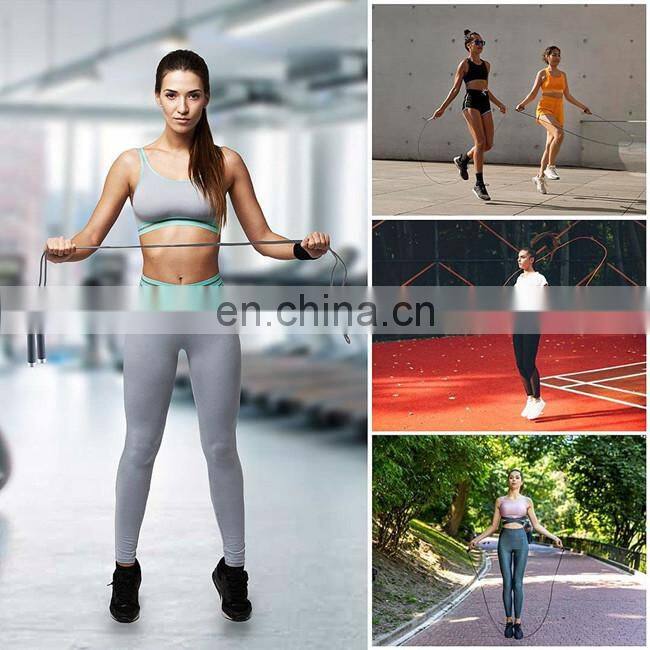 Professional Adjustable weighted Jump Rope with Aluminum Alloy Handle and Silicone Handle Coat