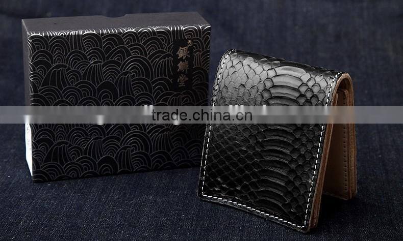 High Quality Custom logo White and Black Color Unisex Genuine Real Big Scale Python Skin leather Wallet