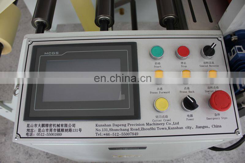 PET PVC film roll to sheet cutting machine with conveyor belt