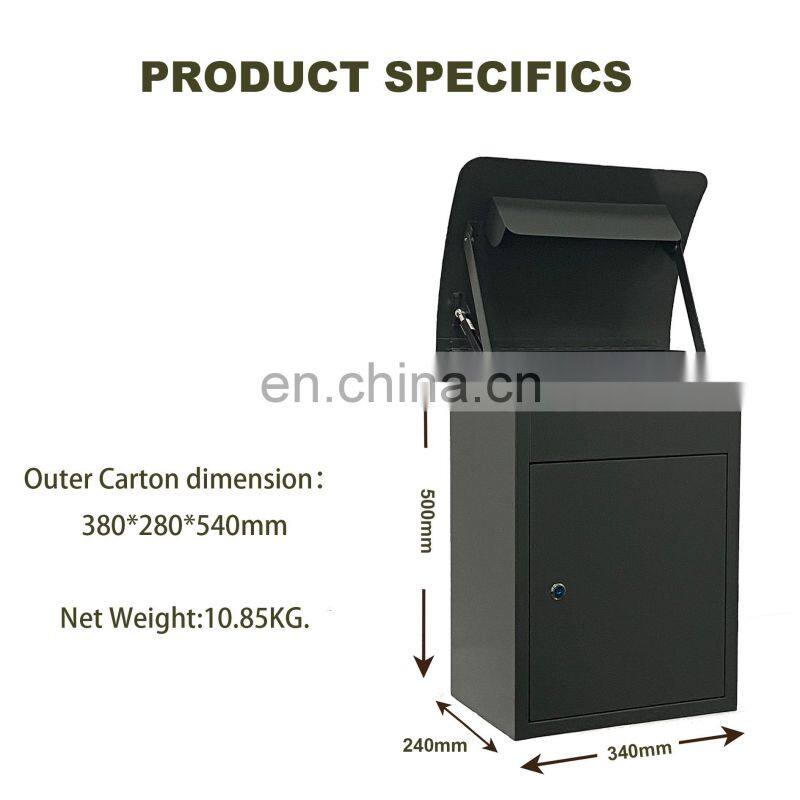 Wall Mount Locking Drop Box Steel Mailbox Anti-theft Design