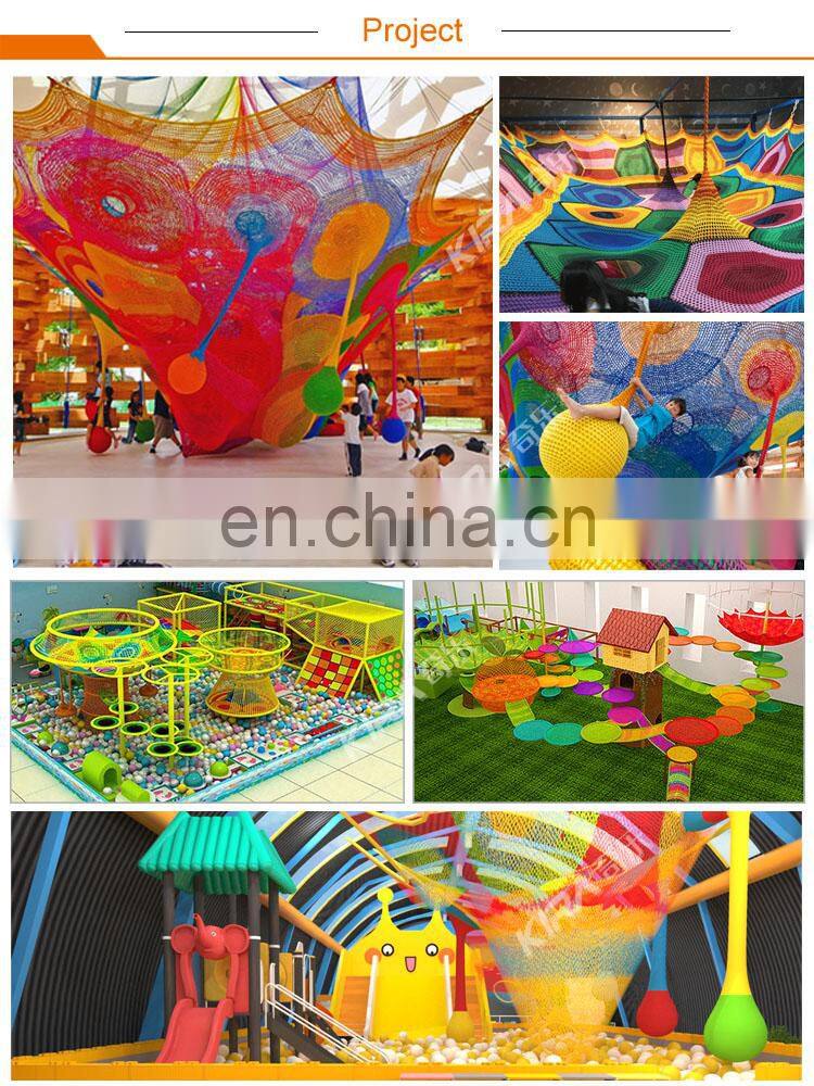 Best selling Kids Indoor Playground Knitted Rainbow Colorful Nylon Crocheted Climbing Net