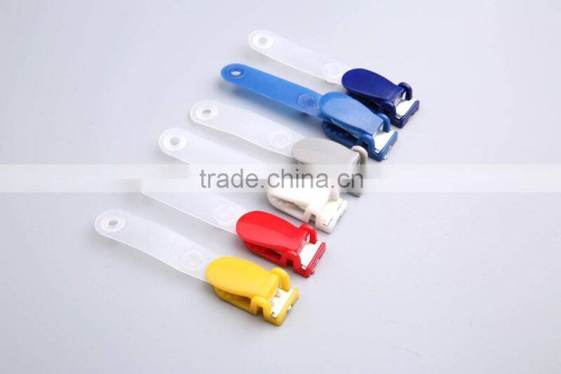 Colorful plastic name badge clip