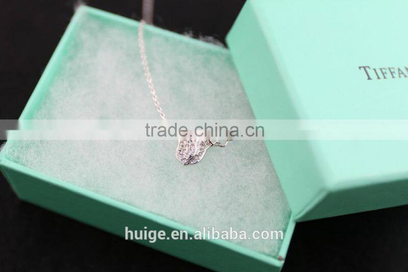 2015 New fashion rhodium plated necklace with a rose shape pendant