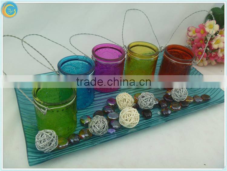 colored hanging tealight holders for garden