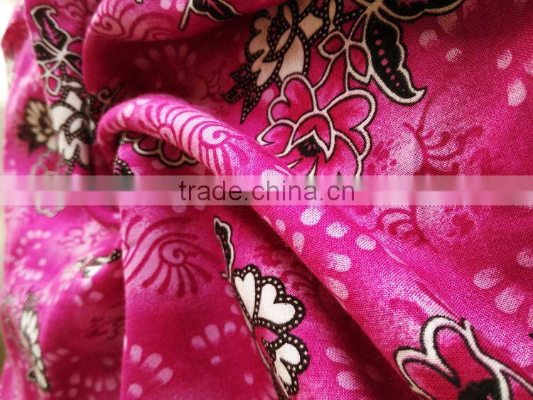 100% viscose fabric printed fashion flowers