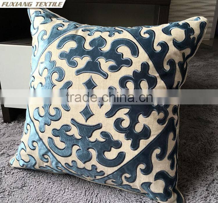 velvet applique embroider pillow