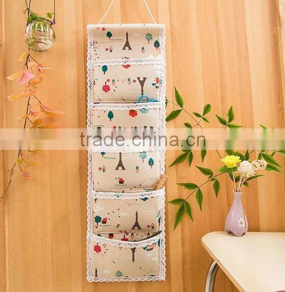 Hanging canvas pockets door organizer